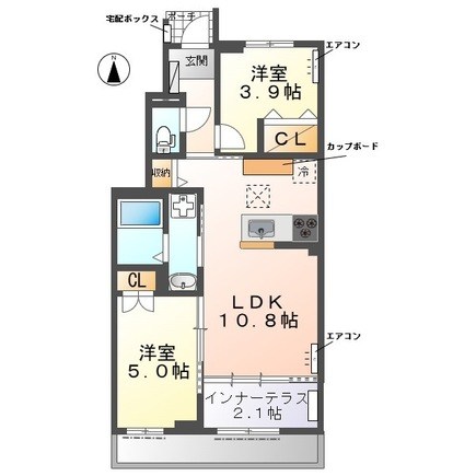 ウェストビレッヂⅡ 105号室 間取り