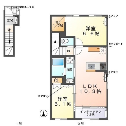 ウェストビレッヂⅡ 202号室 間取り
