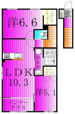 ウェストビレッヂⅡ 203号室 間取り