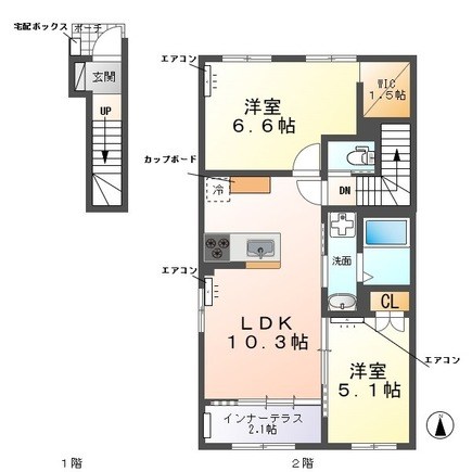 ウェストビレッヂⅡ 203号室 間取り