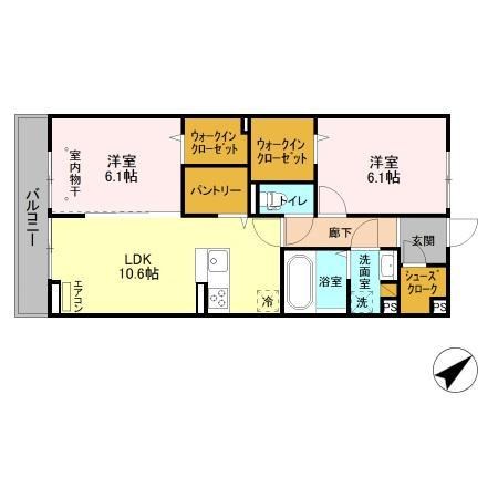 フェリーチェおおたかの森Ⅱ 208号室 間取り