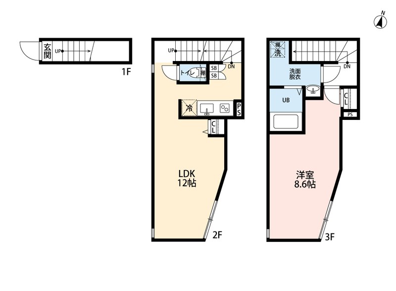 津川サンライト足立 間取り図