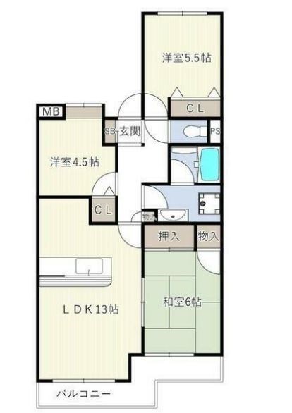 エスポワール北小金  307号室 間取り