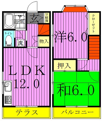 シティハウス&alpha;Ｂ 103号室 間取り