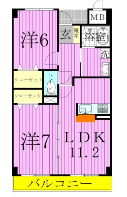 シオン秋山 202号室 間取り