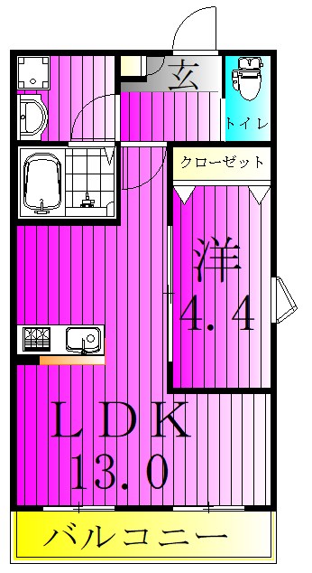 シエーナ北小金Ⅲ 206号室 間取り