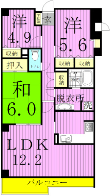 プライムシティ松戸 304号室 間取り