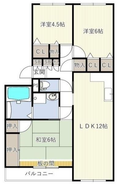 INOVE松戸六高台 A 105号室 間取り