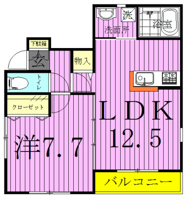 Sun　saison～サンセゾン～S S101号室 間取り