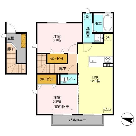 ランセ今谷E 205号室 間取り