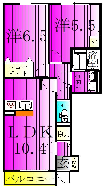 サンモール 105号室 間取り