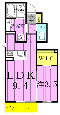インペリアル野田Ⅵ 102号室 間取り