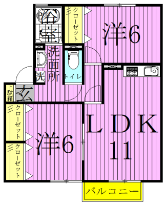 グランシャリオ 202号室 間取り