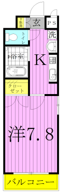 ＭＡＲＥＣＡＧＥ柏 202号室 間取り