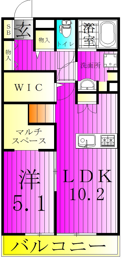 My Style vintage 南流山Ⅰ 102号室 間取り