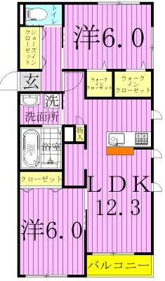 コンフォール常盤平 103号室 間取り