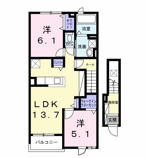 レスポワール　B 202号室 間取り