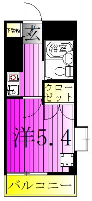 ベルパレス 102号室 間取り