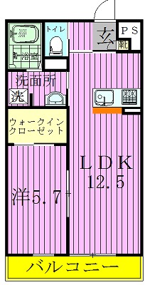 リブリ・白山EAST 206号室 間取り