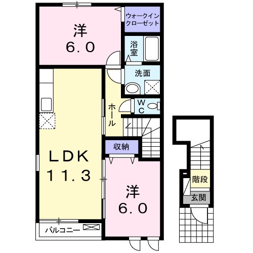 ピサンリ 201号室 間取り