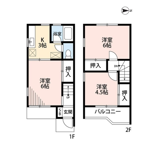 シャルム江戸川台B棟 5号室 間取り