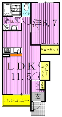 エクセル・ハイツ 103号室 間取り