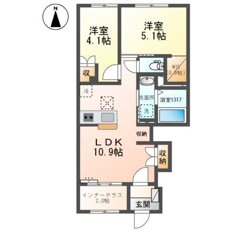 ヴェントヒルズ 103号室 間取り