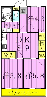 ヤマサイビル 402号室 間取り