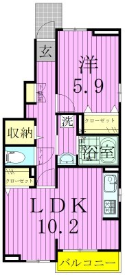 ソラーナ東松戸 102号室 間取り