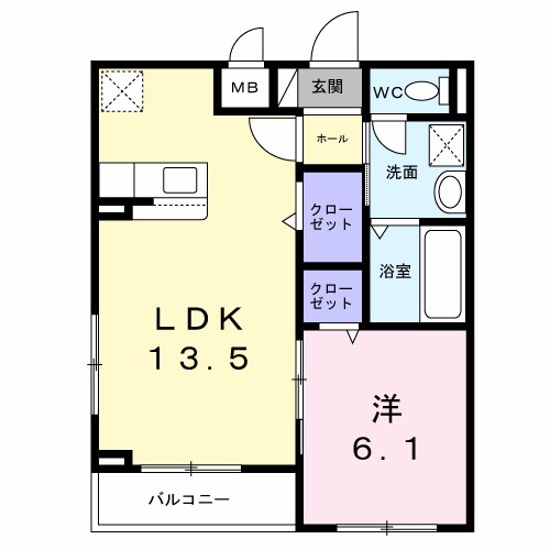 ソルス・おおたか 207号室 間取り