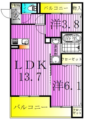 Ｋ－ＡＰＡＲＴＭＥＮＴ 間取り図
