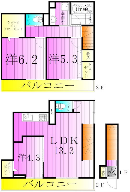 セレスティア竹の塚 間取り図
