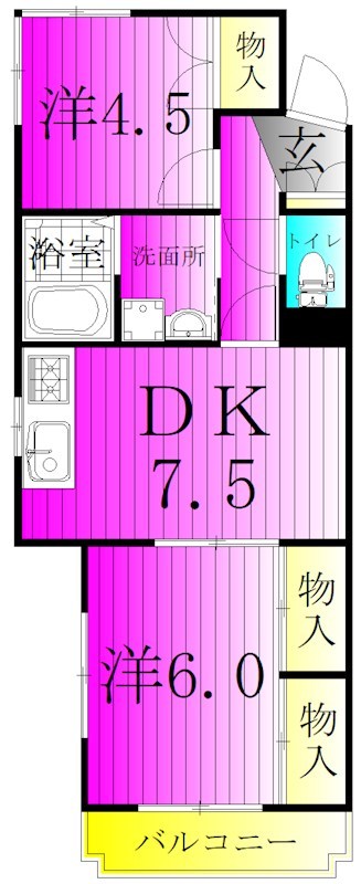アビタシオン新柏 115号室 間取り