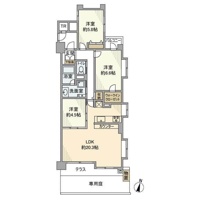 ライオンズヴィアーレ北綾瀬弐番館 間取り図