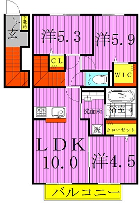 エテルナⅠ 202号室 間取り