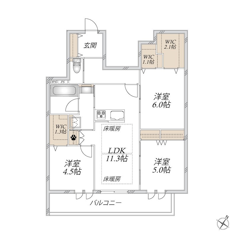 The　Primrose　at 東松戸 202号室 間取り