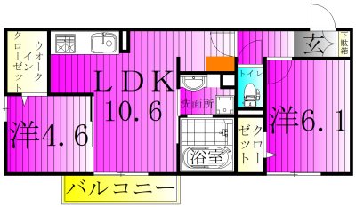 クラレット　Ａ棟 間取り
