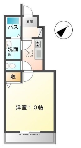 スカイウォーター 102号室 間取り