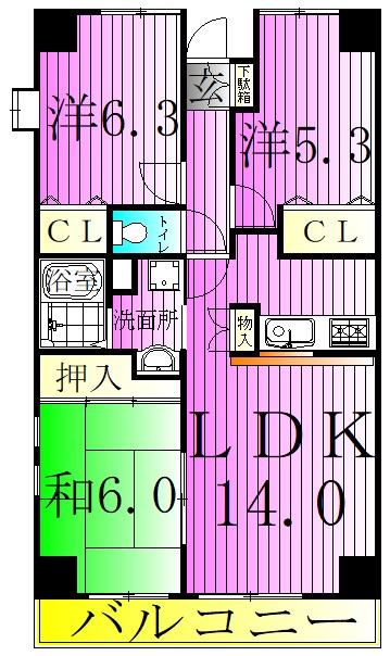 ドゥーブル水元 間取り図
