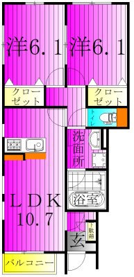 Sun Otto Hills A101号室 間取り