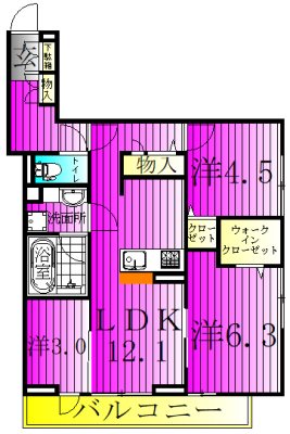 d-kuutio(ディークッティオ) 205号室 間取り