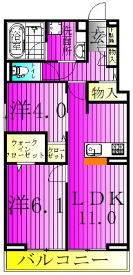 d-kuutio(ディークッティオ) 306号室 間取り