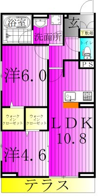 グランディール柏の葉 106号室 間取り