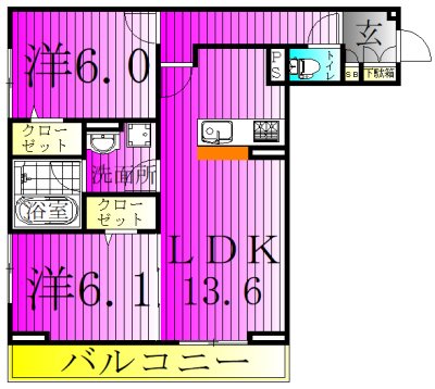 グランディール柏の葉 205号室 間取り