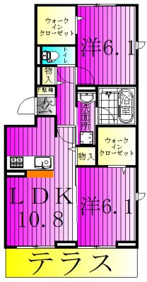 シャンティ 101号室 間取り