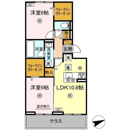シャンティ 102号室 間取り