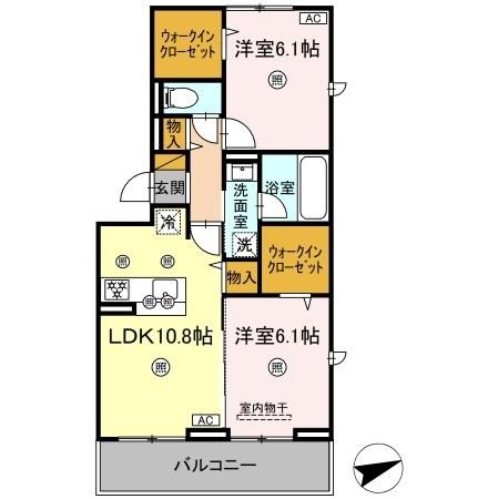 シャンティ 201号室 間取り