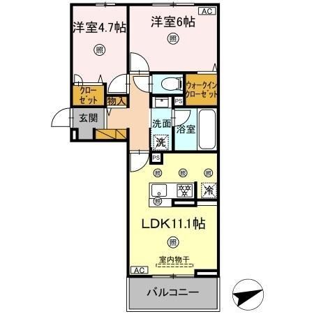 シャンティ 203号室 間取り