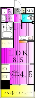 ラグゼナ流山おおたかの森 1007号室 間取り