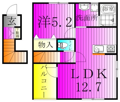 リーブルファイン野田中野台 201号室 間取り